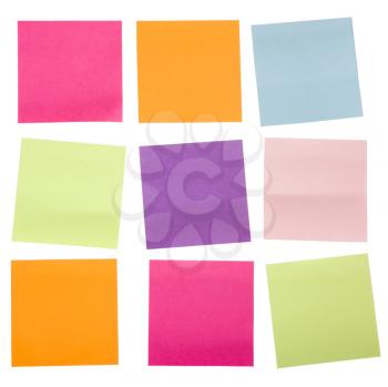 Adhesive notes on a white background