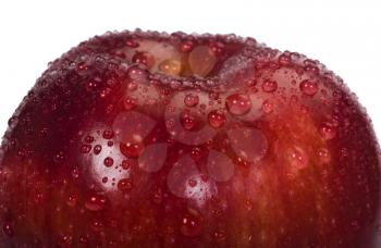 Close-up of water droplets on an apple
