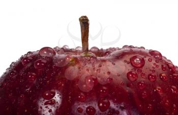 Close-up of water droplets on an apple