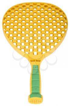 Close-up of a toy tennis racket