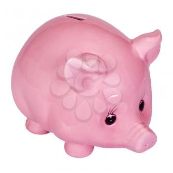 Close-up of a pink piggy bank