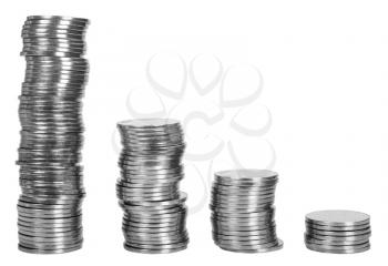 Stacks of coins in decreasing order