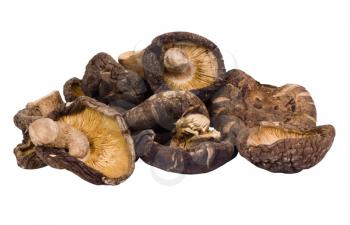 Close-up of a heap of dried mushrooms