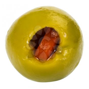 Close-up of a stuffed olive