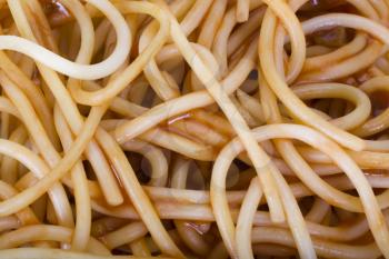 Close-up of cooked spaghetti
