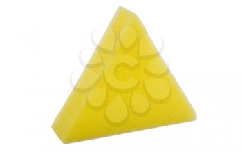 Close-up of a triangle shaped bath sponge