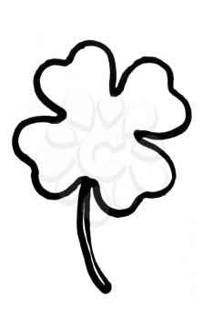Outline of a four leafed clover