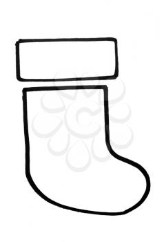 Outline of a Christmas stocking