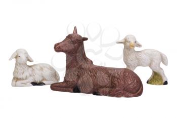 Figurine of a calf and lambs