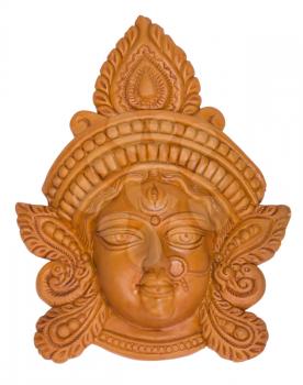 Close-up of a figurine of Goddess Durga