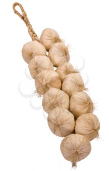 Close-up of a garlic string
