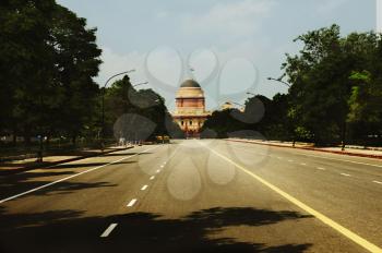 Road leading towards a government building, Rashtrapati Bhawan, New Delhi, India