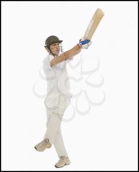 Cricket batsman playing a hook shot