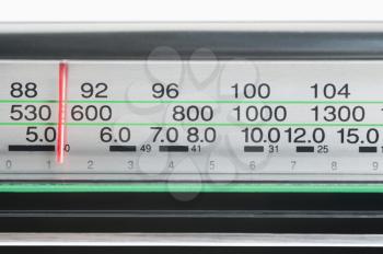 Receiver dial of a radio