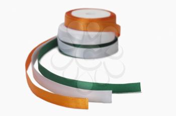 Ribbons representing Indian flag colors