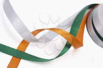 Ribbons representing Indian flag colors