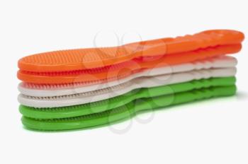 Scrubbers representing Indian flag colors