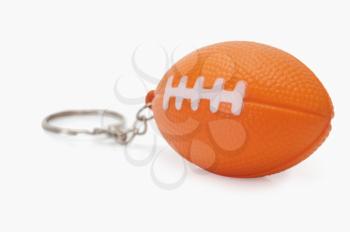 Close-up of an American football shaped key ring