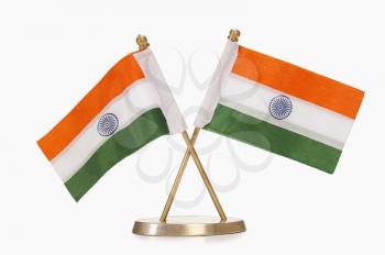 Close-up of miniature Indian flags
