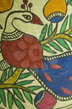 Detail of a textile painting, Gwalior, Madhya Pradesh, India