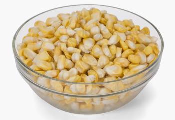 Close-up of corn kernels in a bowl