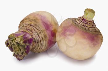 Close-up of two turnips