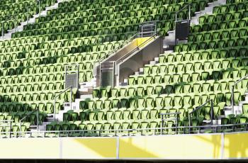 Empty seats in a rugby stadium, Aviva Stadium, Dublin, Republic of Ireland