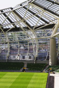 Empty rugby stadium, Aviva Stadium, Dublin, Republic of Ireland
