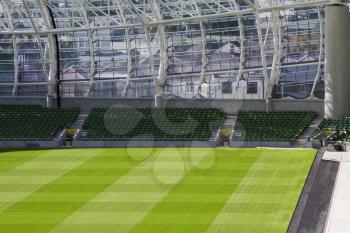 Empty rugby stadium, Aviva Stadium, Dublin, Republic of Ireland