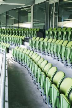 Chairs in a rugby stadium, Aviva Stadium, Dublin, Republic of Ireland