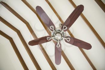 Low angle view of a ceiling fan, Bangalore, Karnataka, India