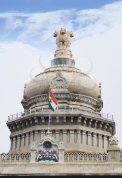 Low angle view of a government building, Vidhana Soudha, Bangalore, Karnataka, India