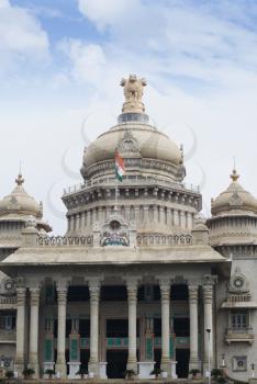 Low angle view of a government building, Vidhana Soudha, Bangalore, Karnataka, India