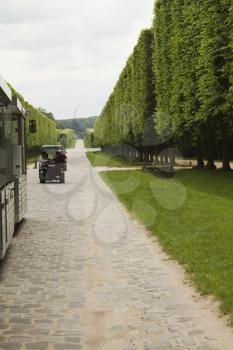 Tourists in a golf cart, Chateau de Versailles, Versailles, Paris, France
