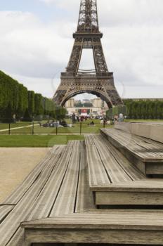 Steps with a tower in the background, Eiffel Tower, Champ De Mars, Paris, France
