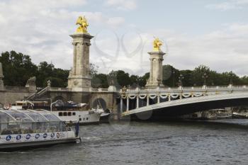 Bridge across the river, Pont Alexandre III, Seine River, Paris, France