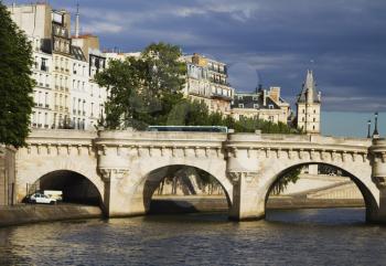 Arch bridge across the river, Pont Neuf, Seine River, Paris, France