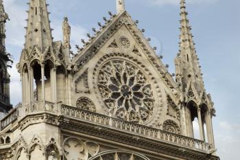 Low angle view of a cathedral, Notre Dame de Paris, Paris, France