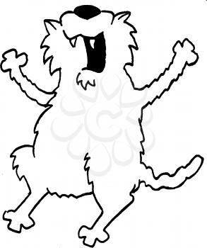 Royalty Free Clipart Image of a Yowling Cat