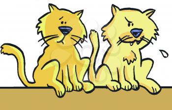 Royalty Free Clipart Image of Two Cats