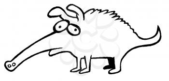Royalty Free Clipart Image of an Anteater