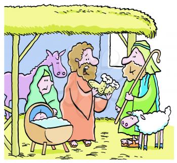 Royalty Free Clipart Image of the Nativity