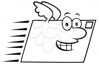 Royalty Free Clipart Image of a Flying Envelope