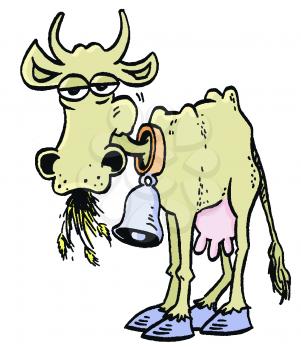 Royalty Free Clipart Image of an Old Cow