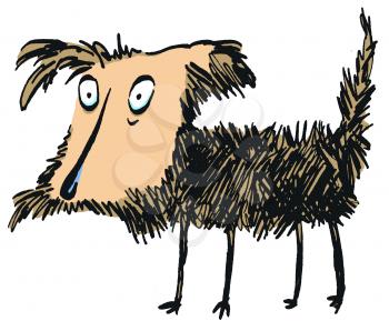 Royalty Free Clipart Image of a Scruffy Dog
