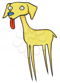Royalty Free Clipart Image of a Skinny Dog