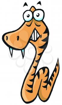 Royalty Free Clipart Image of a Startled Snake