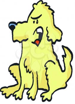Royalty Free Clipart Image of an Angry Dog