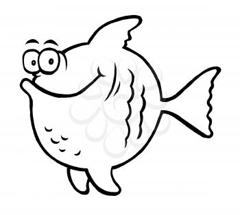 Royalty Free Clipart Image of a Happy Fish