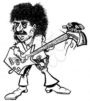 Royalty Free Clipart Image of a Man With an Electric Guitar